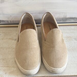 Birdies Tan Corduroy Slip-On Shoes
